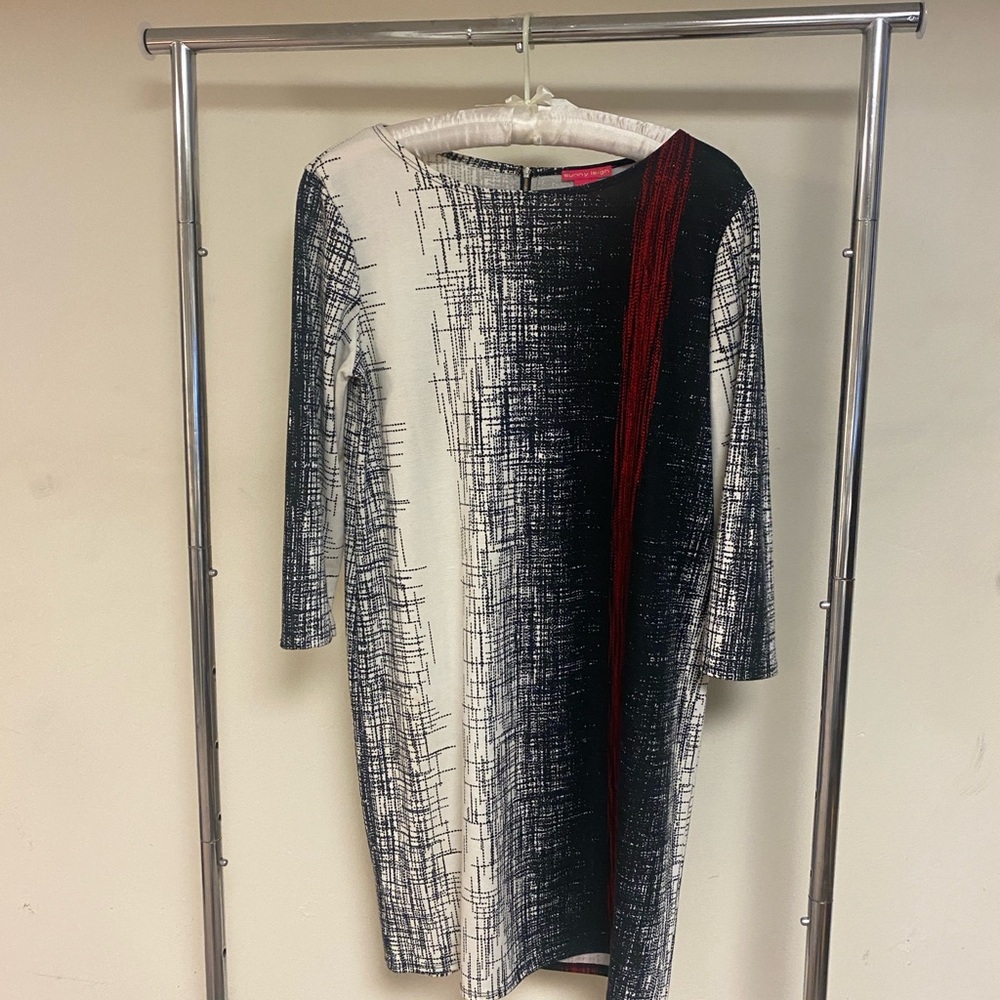 Elegant Black and White Patterned Dress